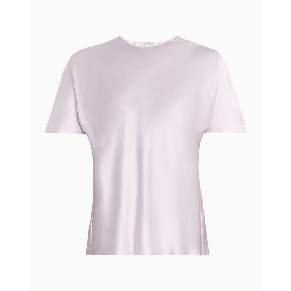 NWT Vince Silk Satin Bias T-Shirt Sweet Pea Lavender XS